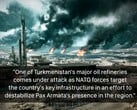 Les raffineries de pétrole du Turkménistan dans un jeu Battlefield. (Source de l'image : temporyal sur X)